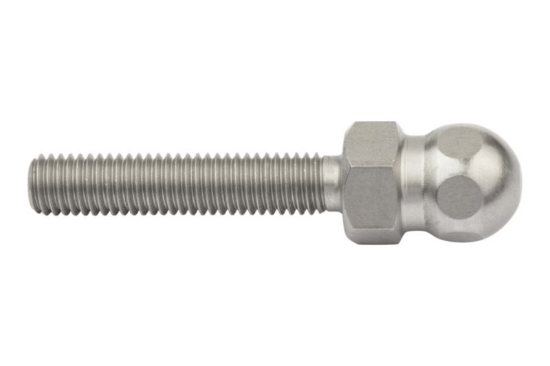 Navojni nastavek, nerjaveče jeklo, s krogličnim sklepom 