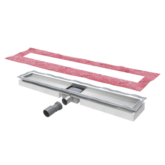 Tuš kanaleta, ravna z integriranim odtokom