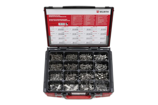 Sklop vijakov s poševno glavo/šestkotnih matic/podložk 