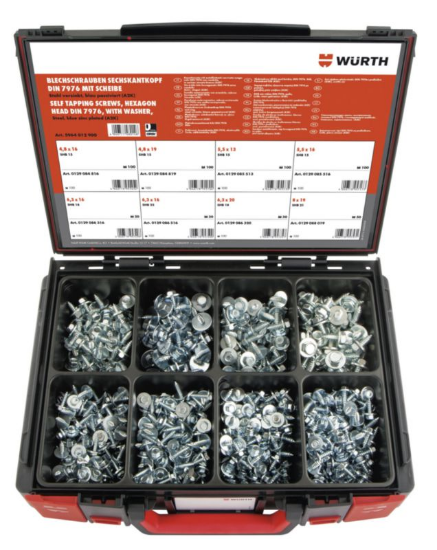 Sortiment kombiniranih vijakov z navojem 