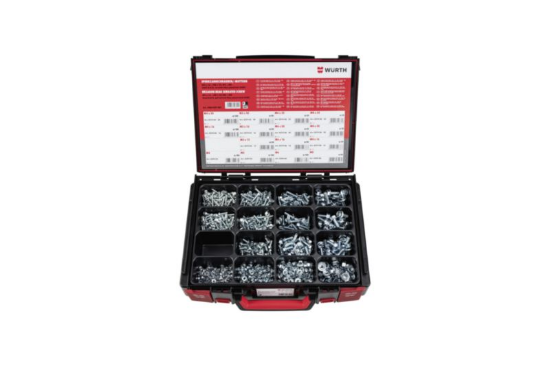 Nabor nazobčanih vijakov in nazobčanih varovalnih matic 