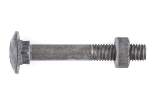 Vijak z okroglo glavo, kvadratnim vratom in matico 