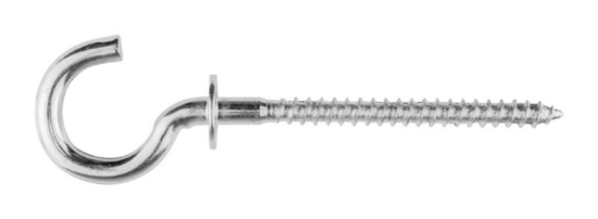 Vijačni kavelj, upognjen, z ovratnikom 