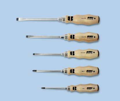 5-delni set Pozidriv/ravnih izvijačev z lesenim ročajem