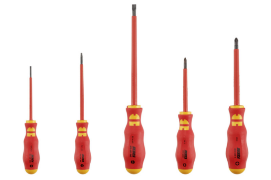 4-delni set ravnih izvijačev Pozidriv VDE