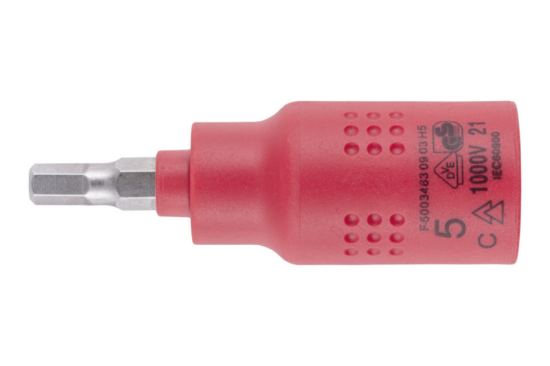 VDE 3/8-palčni nasadni ključ, šesterokotni nasadni ključ 