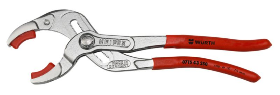 Klešče za sifon z zamenljivimi plastičnimi čeljustmi