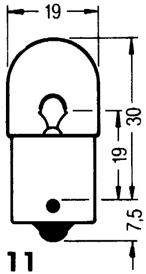 Okrogla žarnica 6 V/5 W