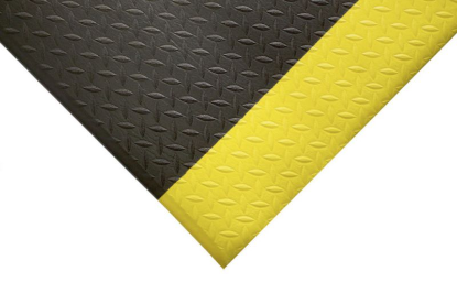 Talna podloga PVC Basic, črna/rumena, 60 x 90 cm