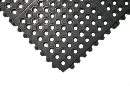 Perforirana črna talna podloga 900x900x16