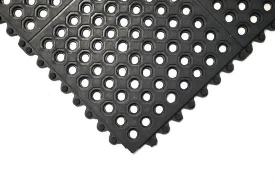 Perforirana črna talna podloga 900x900x16