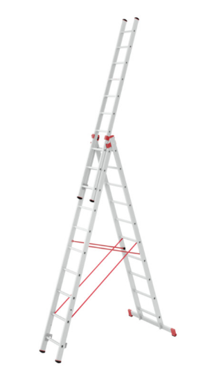 Večnamenska profesionalna aluminijasta lestev, 3-delna