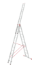 Večnamenska profesionalna aluminijasta lestev, 3-delna