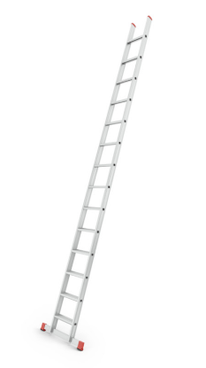 Delovna enojna lestev, aluminij, 1x14