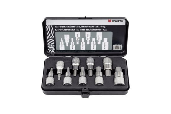 1/2-palčni nabor ključev s šestilom, kratek 