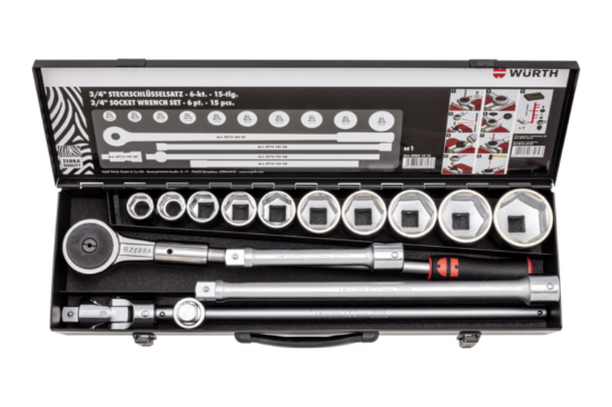 Ključ za vtičnice, šestilo, 3/4 palca 