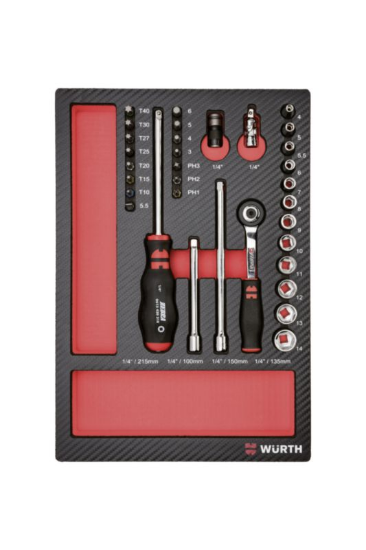 33-delni set natičnih ključev 1/4" v peni