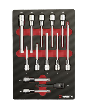 13-delni set dolgih natičnih ključev 1/2" v peni