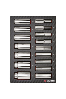 16-delni set dolgih natičnih ključev 1/2" v peni