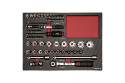 56-delni set natičnih ključev 1/4" in 1/2" v peni