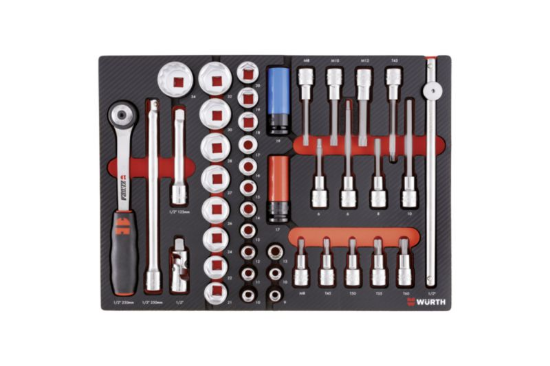 43-delni set natičnih ključev 1/2" v peni