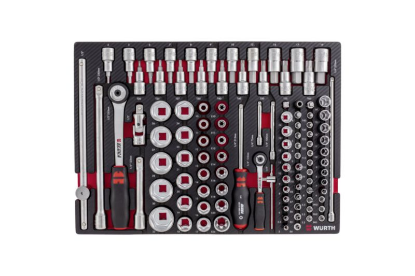 109-delni set natičnih ključev 1/4" in 1/2" v peni