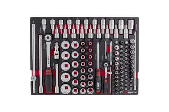 109-delni set natičnih ključev 1/4" in 1/2" v peni