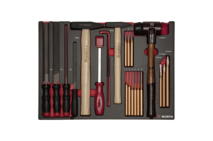 24-delni set pil, kladiv, izbijačev v peni karbon