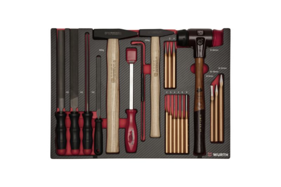 24-delni set pil, kladiv, izbijačev v peni karbon