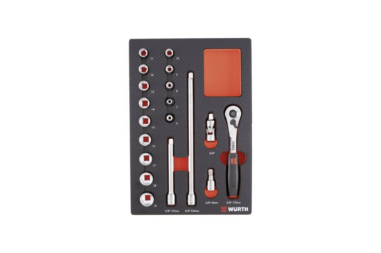 19-delni set natičnih ključev 3/8" v karbonski peni