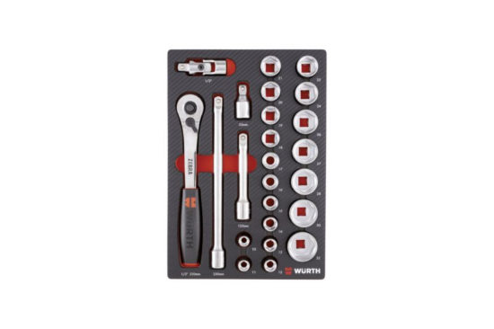 24-delni set natičnih ključev 1/2" v peni