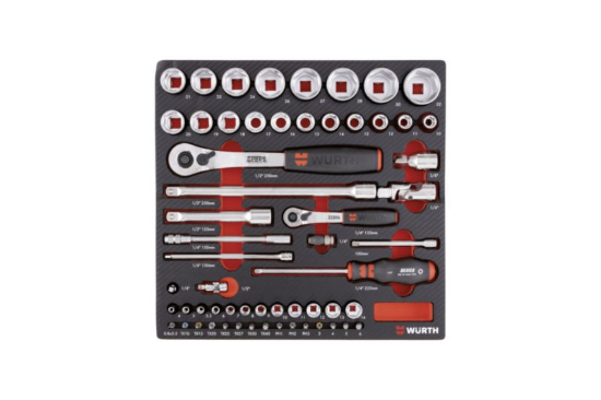 59-delni set natičnih ključev 1/4" in 1/2" v peni