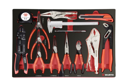 14-delni set klešč, nožev in meril v peni