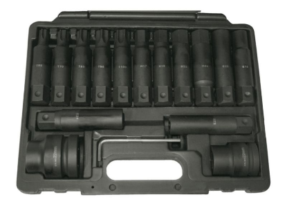 Komplet nastavkov za udarne ključe, 3/4-palčni in 1-palčni pogon 