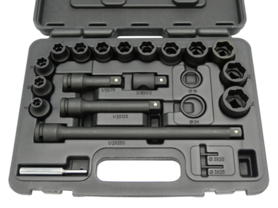 1/2-palčni univerzalni set ključev za udarce 