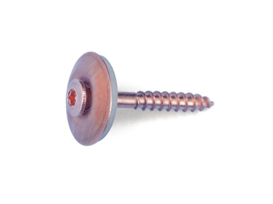 Vodovodni tesnilni vijak, nerjavno jeklo A2, bakrena prevleka 