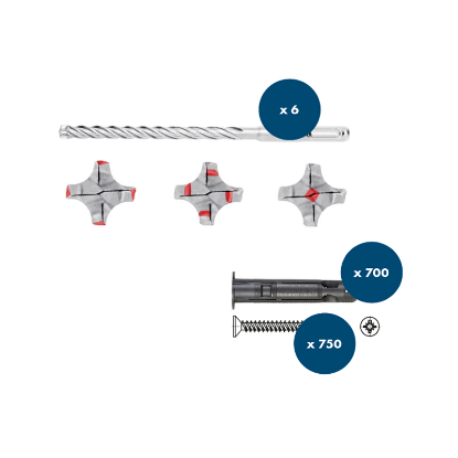 Slika Set vložkov Shark Pro + vijaki WUPO + sveder Quadro L-vario