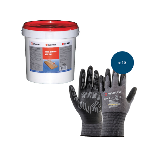 Slika Lepilo za hladno lepljenje 5 kg + zaščitne rokavice Tigerflex