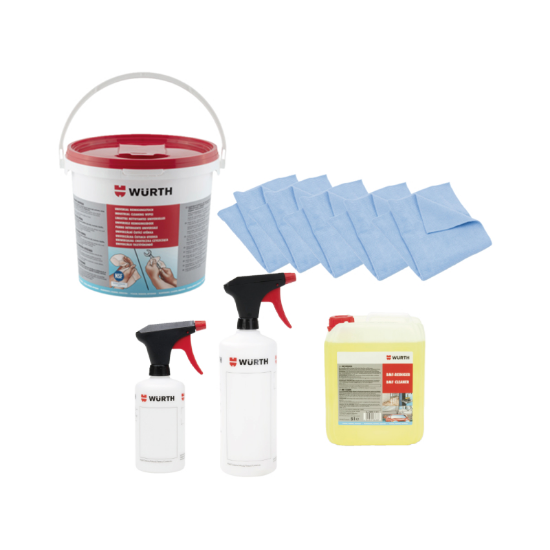 Slika Industrijske čistilne krpe, čistilo, krpe in pršilki