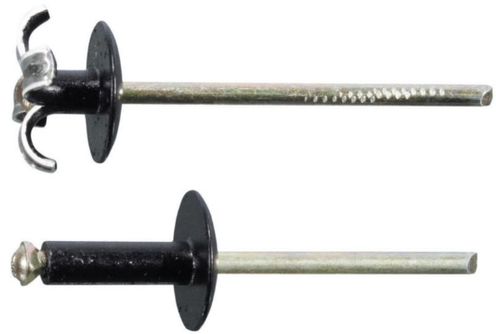 Slika KOVICA ZA MEHKE MATERIALE S ŠIROKO GLAVO 4,8X16 ČRNA