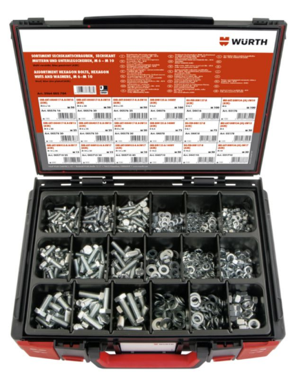 Slika SET VIJAKOV Z MATICO-KIT-(A2K)-890 KOS-SISTEMSKI KOVČEK