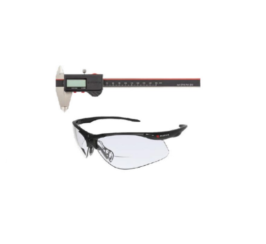 Slika Merilo pomično digitalno + zaščitna očala s korekcijskimi stekli