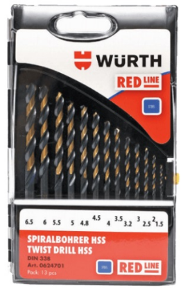 Slika SET SVEDROV SPIR. HSS 1.0-10.0MM,19DEL - RED LINE