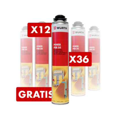 Slika PU PENA POWER PUR 50, 750 ml - različna pakiranja