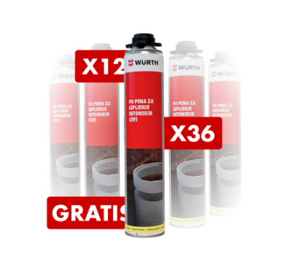 Slika PU PENA ZA BETONSKE CEVI, 750 ml - različna pakiranja