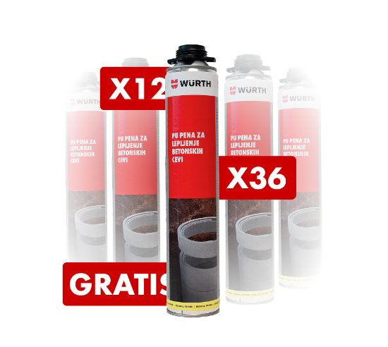 Slika PU PENA ZA BETONSKE CEVI, 750 ml - različna pakiranja