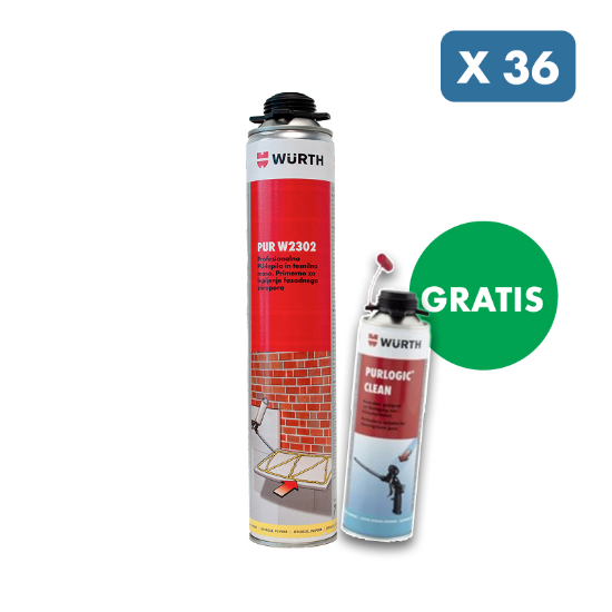 Slika 36 x LEPILNA PU PENA W2302, 750 ML + GRATIS čistilo