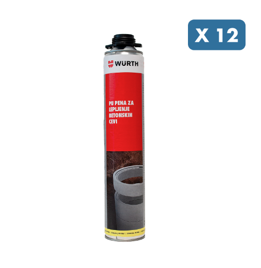 Slika 12 x PU PENA ZA BETONSKE CEVI, 750 ML
