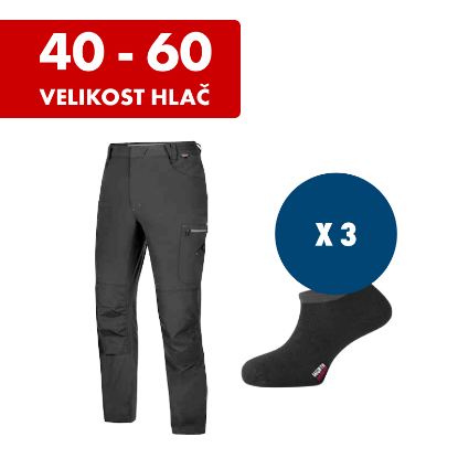 Slika Set črnih delovnih hlač Stretch Evolution in nogavic (vel. 43-46)