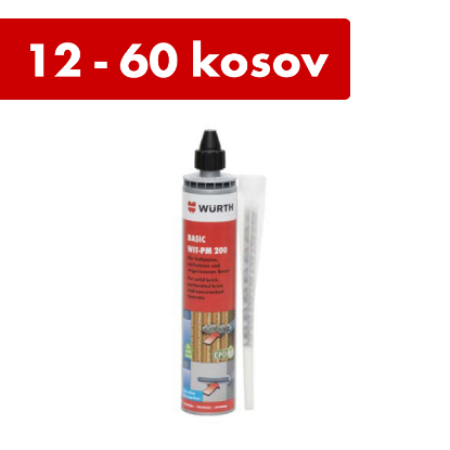 Slika 12/60  kosov sidrne mase za manj zahtevna sidranja v nerazpokan beton, polno in votlo opeko